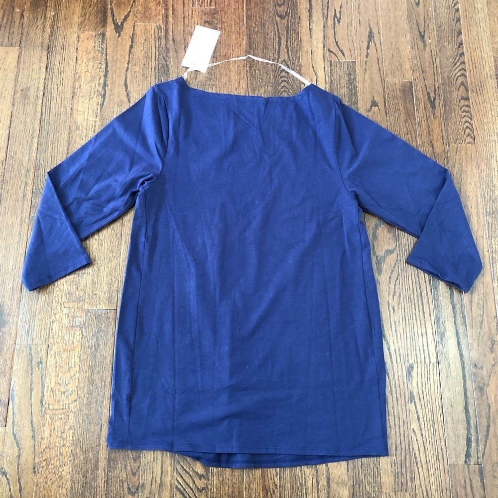 NWT Isabel Maternity Women’s XL Navy Blue Boatneck 3/4 Sleeved Soft Blouse/Tee - Picture 8 of 8